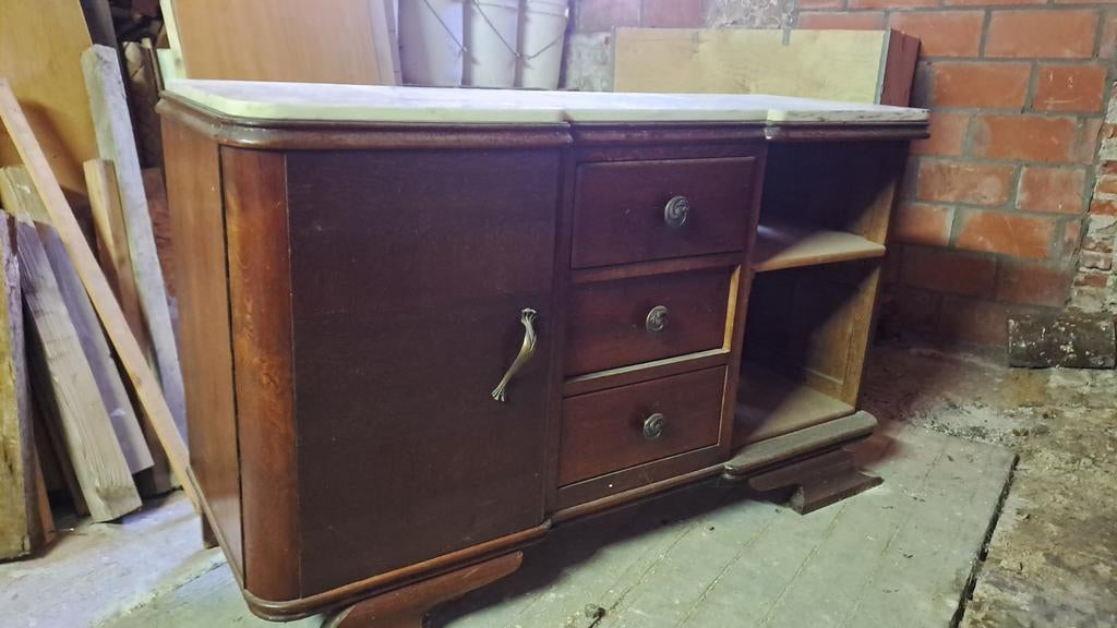 Antieke buffetkast met marmeren blad., Enlèvement