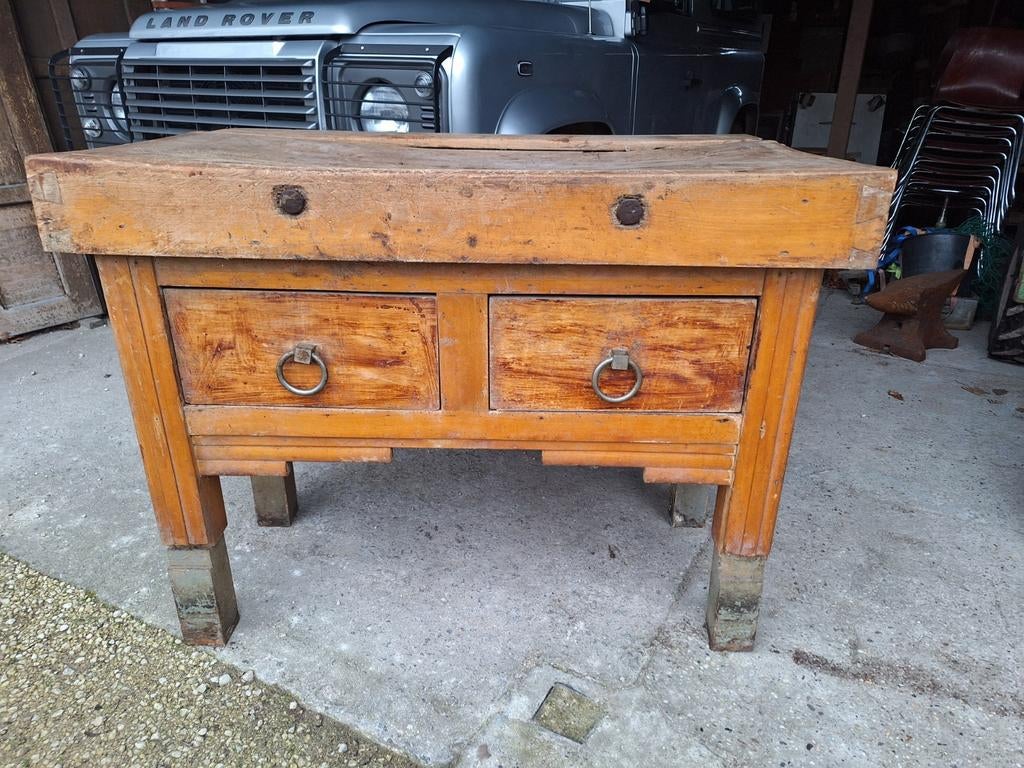 Oude kapblok uit slagerij, Antiek en Kunst, Ophalen