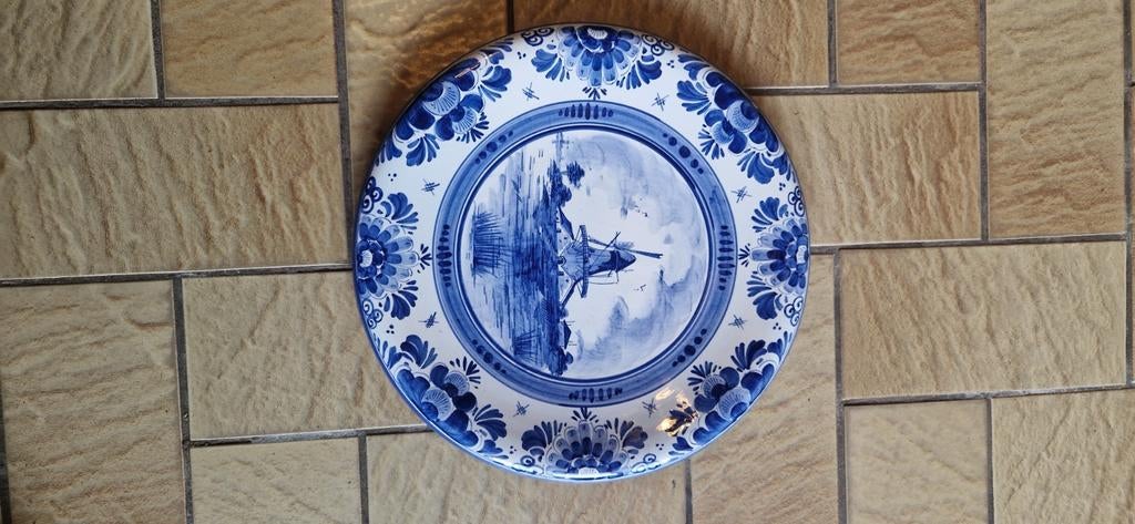Oud wandbord delfts blauw, Antiek en Kunst, Ophalen
