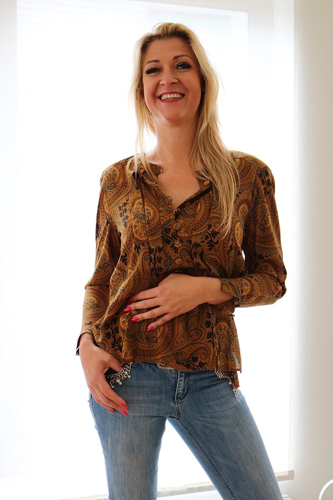 Blouse Valentino Miss V Zijde maat S / M vintage, Valentino, Ophalen, Nieuw, Maat 38/40 (M)