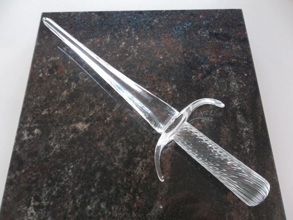 Dolk in kristal VSL - 32 cm lengte collectors item, Antiek en Kunst, Ophalen