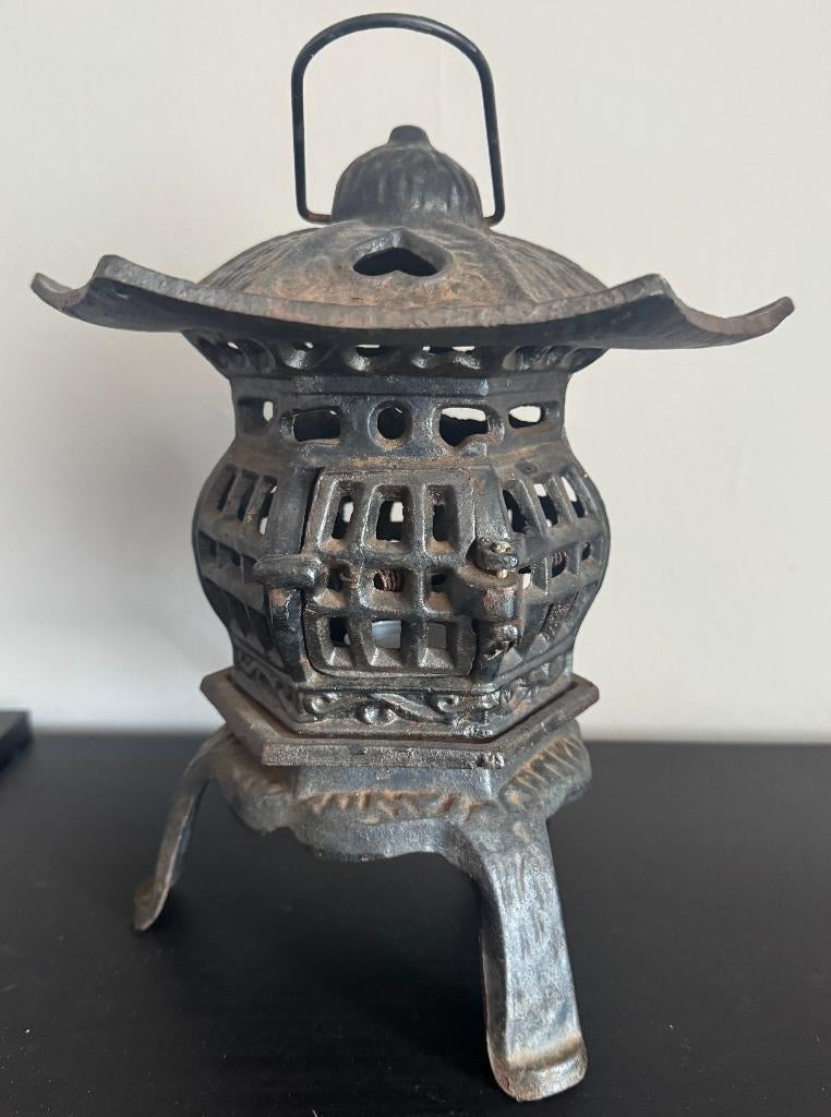 Oude Japanse smeedijzeren pagodelantaarn 1930, Antiek en Kunst, Kunst | Niet-Westerse kunst, Ophalen of Verzenden