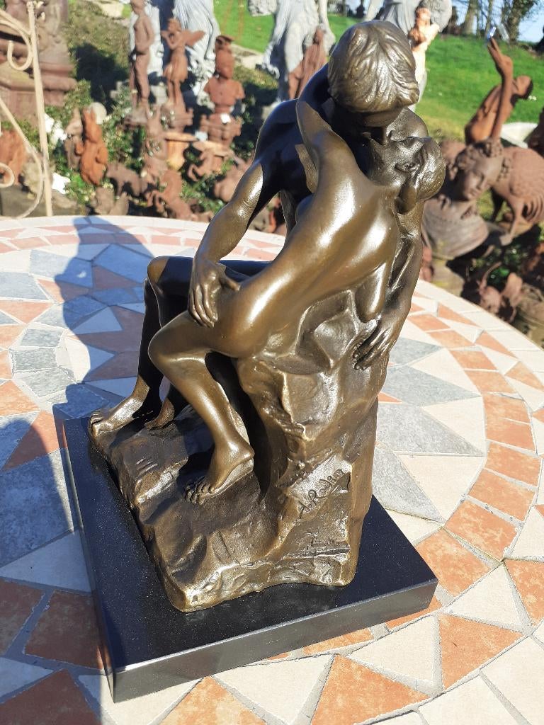 SUPERBE BRONZE SUR SOCLE MARBRE (le baiser de Rodin)., Enlèvement ou Envoi, Bronze