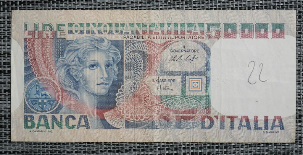 Billet 50000 Lire Italie 1977, Enlèvement ou Envoi, Italie, Série
