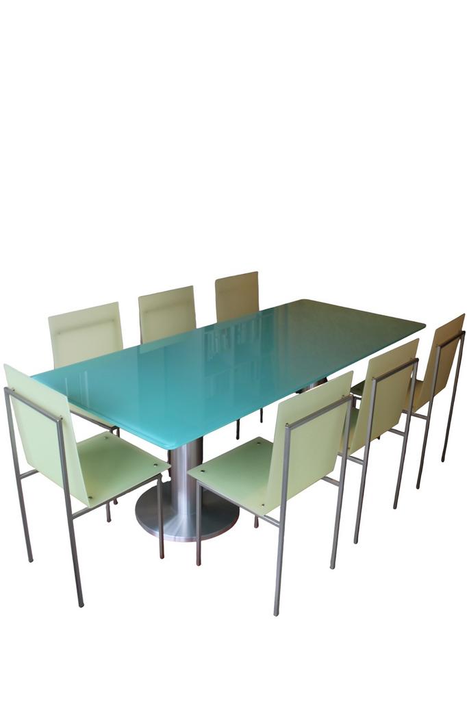 Tafel & 7 stoelen Edra, Ophalen, 200 cm of meer, 50 tot 100 cm, Zo goed als nieuw