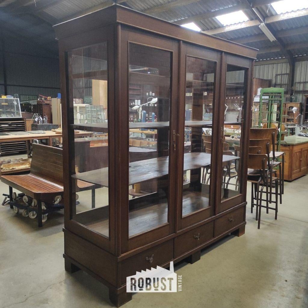 Armoire de musée des années 1900 | Vitrine à 6 tiroirs, Maison & Meubles, Armoires | Vitrines, Chêne, 200 cm ou plus, Avec tablette(s)
