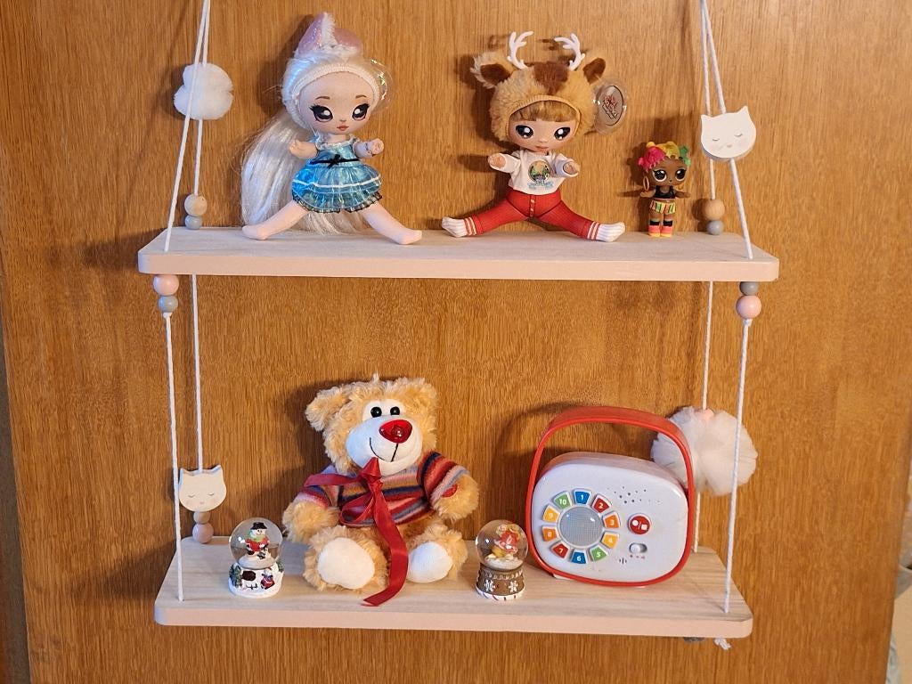 Étagère murale fille suspendue  en bois 50X69X15cm, Enlèvement ou Envoi, Comme neuf