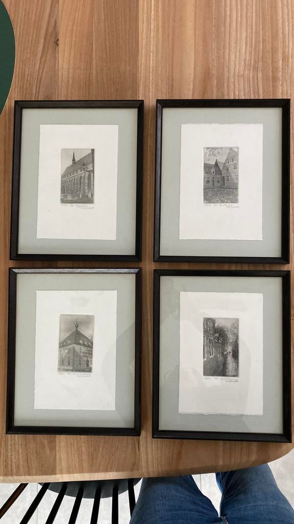4 werkjes van Lea Govaerts uit groot begijnhof leuven, Antiek en Kunst, Kunst | Schilderijen | Klassiek, Ophalen of Verzenden