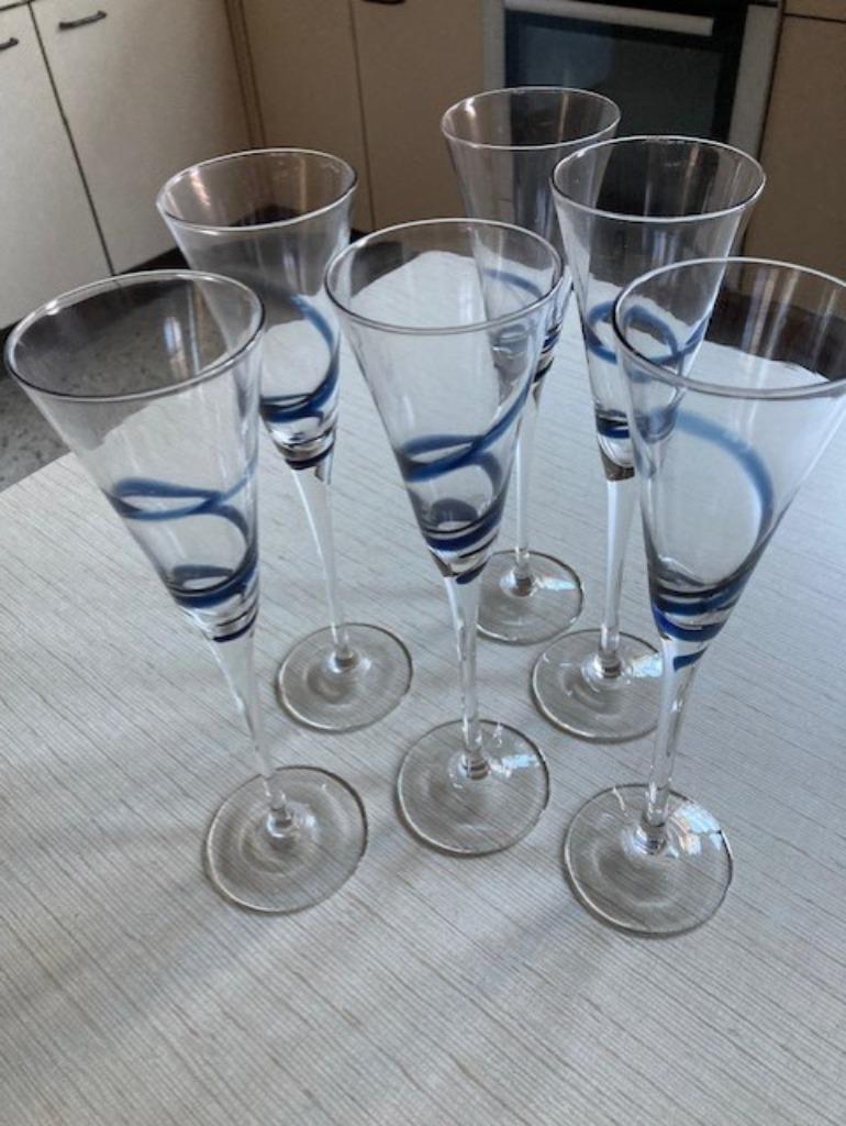 6 champagne flutes, Collections, Enlèvement, Neuf, Autres types