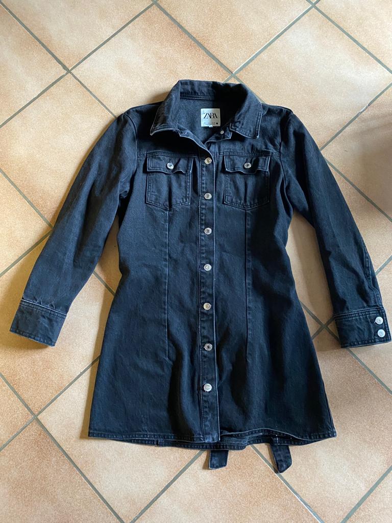 Zara zwarte jas L jeans trenchcoat in uitstekende staat, Kleding | Dames, Jassen | Zomer, Gedragen, Maat 42/44 (L), Zwart, Verzenden