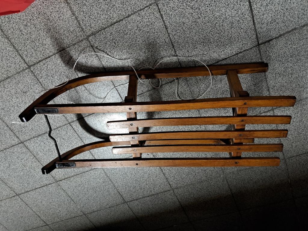 Houten slee, Ophalen, Zo goed als nieuw, Hout