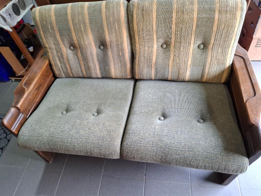 massief eiken 2 zit, Antiek en Kunst, Antiek | Meubels | Stoelen en Sofa's, Ophalen