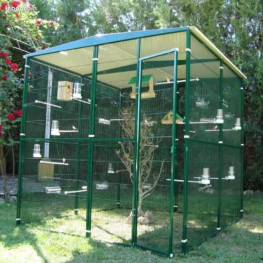 Volière 2x2x2 m séparée en deux PERRUCHE CANARI mandarin, Animaux & Accessoires, Oiseaux | Cages & Volières, Envoi, Neuf, Métal