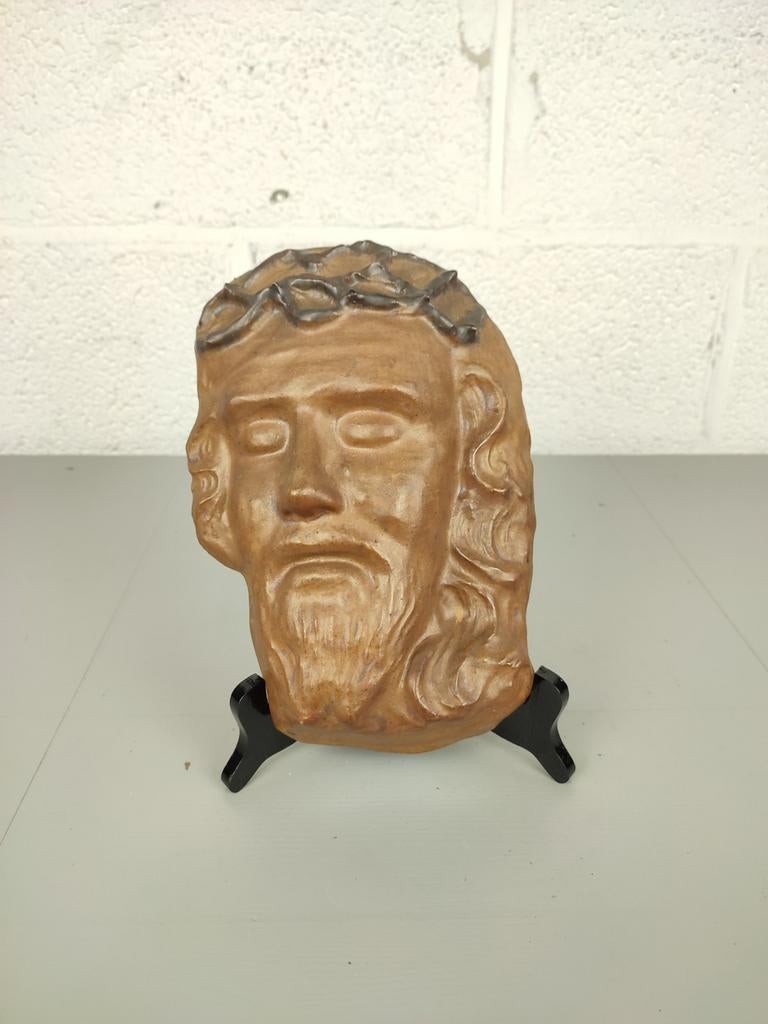 Terracotta Jezushoofd P. Biron, Antiek en Kunst, Antiek | Keramiek en Aardewerk, Ophalen of Verzenden
