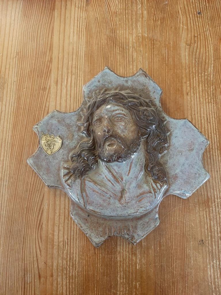 Plaque à suspendre en Grès Jésus Christ Armogrès Bouffioulx, Enlèvement ou Envoi