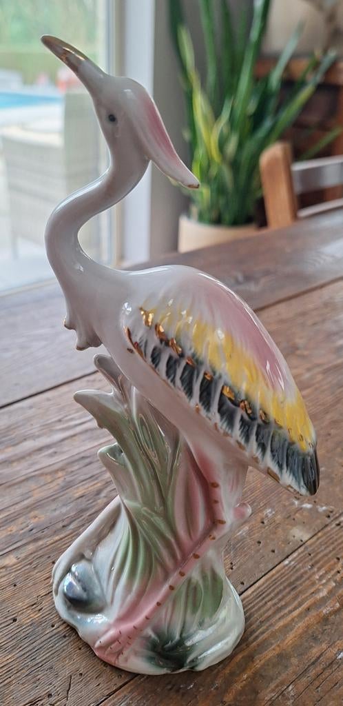 Vintage porselein reiger, Verzamelen, Beelden en Beeldjes, Ophalen of Verzenden