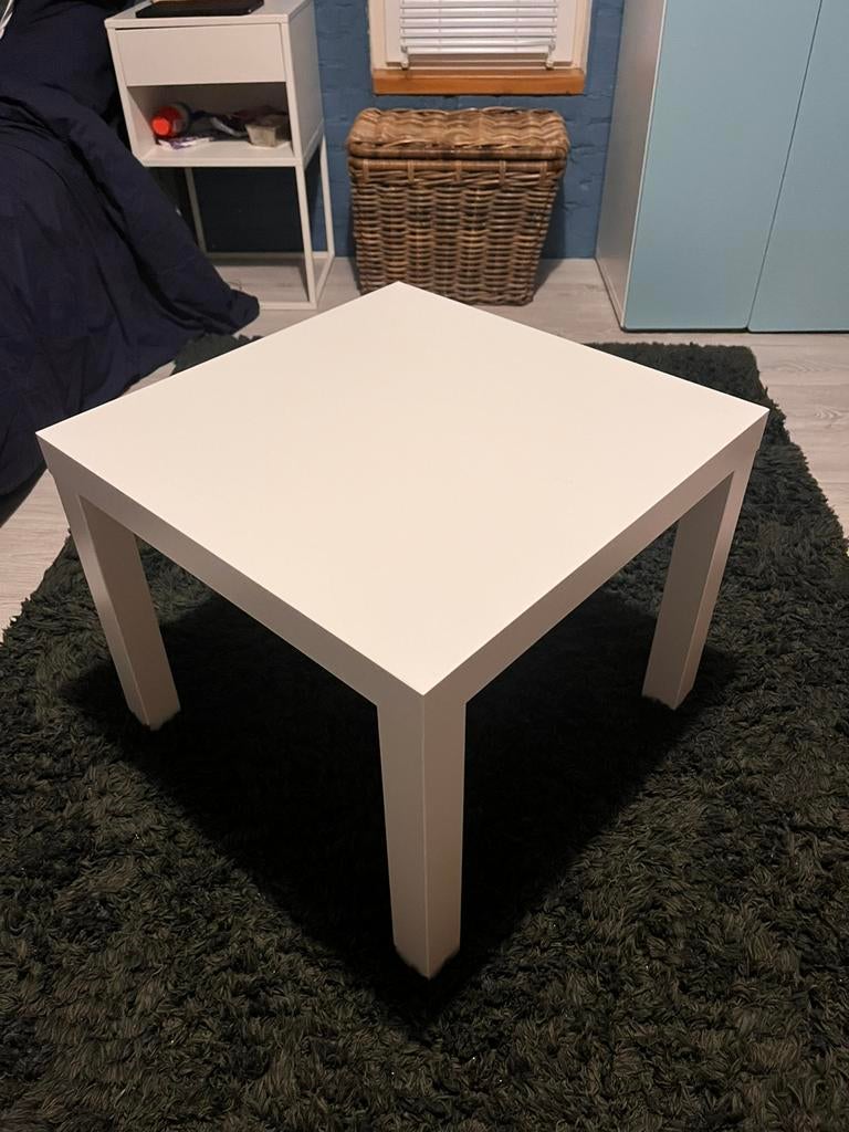 Witte Lack Salontafel van IKEA, Huis en Inrichting, Kunststof, 50 tot 100 cm, Vierkant, Zo goed als nieuw