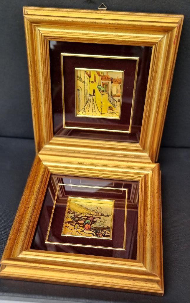 Baroque italien,dorure  peintures sur feuille d'or 23 carats, Envoi