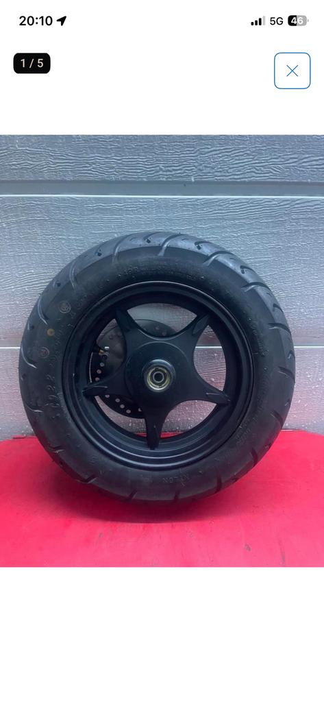 Roue avant GY6 VX50/Riva/Toscana, etc. (VESPA LOOK), Vélos & Vélomoteurs, Pièces de cyclomoteur | Général, Envoi, Comme neuf, Bloc