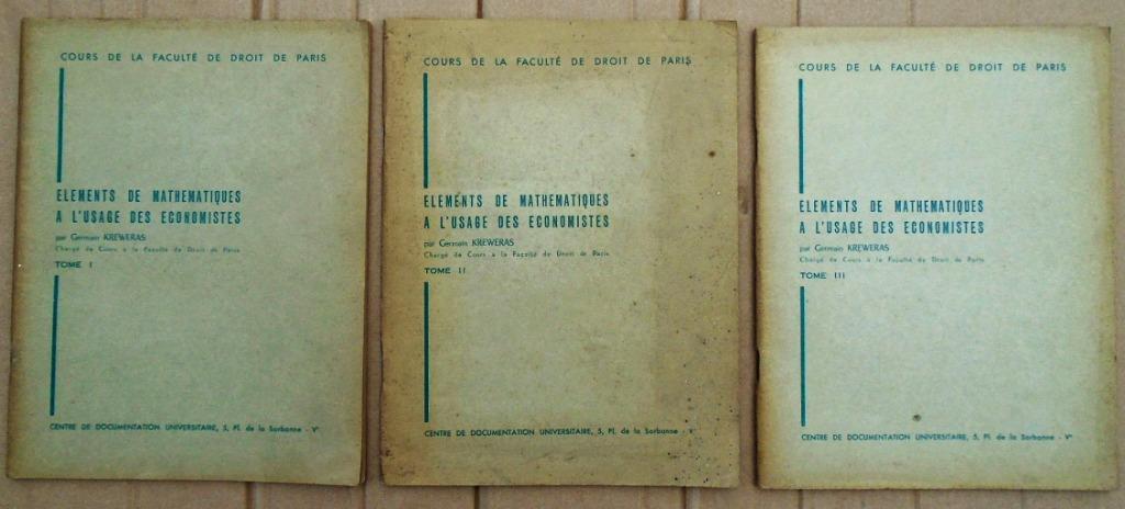 Eléments de mathématiques à l'usage des économistes - 1963, Livres, Enlèvement ou Envoi, Utilisé, Enseignement supérieur professionnel