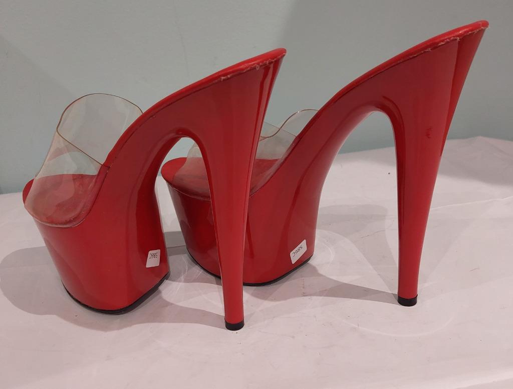 586C* sexy rode gogo-hoge sandalen hak17 cm (42), Verzenden, Schoenen met hoge hakken, Gedragen, Rood