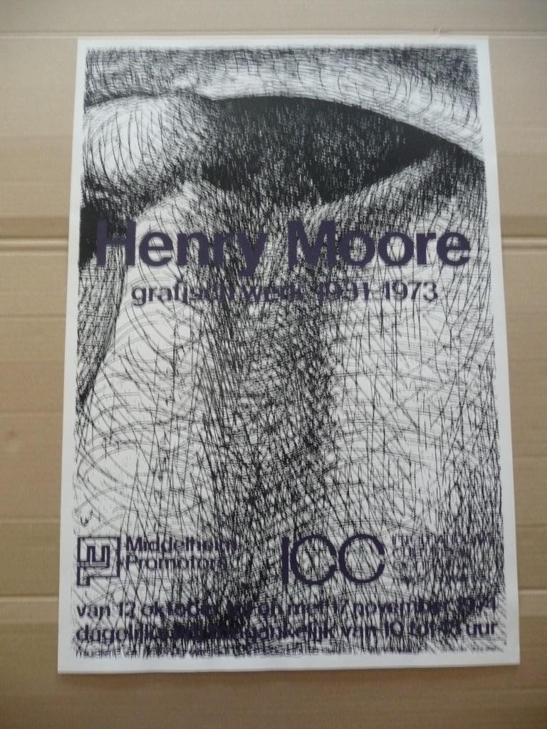 HENRY MOORE - AFFICHE RARE ICC ANTWERPEN, Antiquités & Art, Art | Lithographies & Sérigraphies, Enlèvement ou Envoi