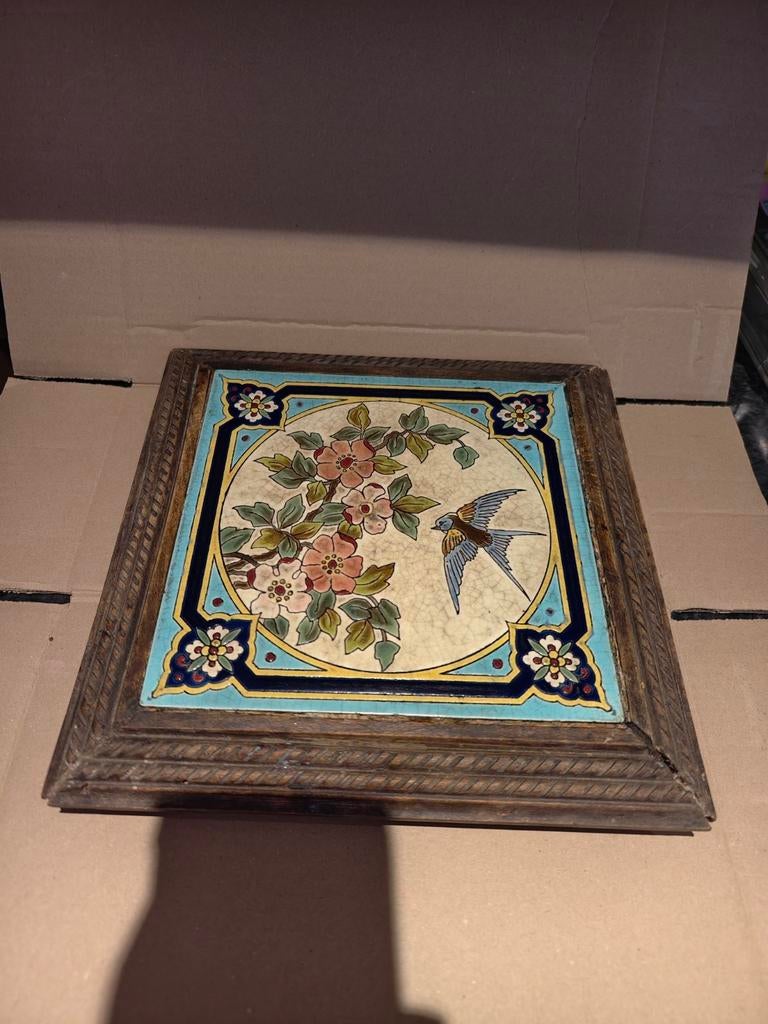 Dessous de plat émaux de Longwy oiseau, Antiquités & Art, Enlèvement