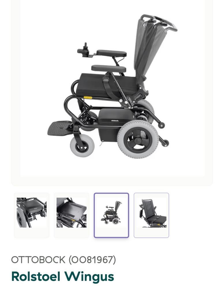 Rolwagen Ottobock Wingus, Diversen, Rolstoelen, Ophalen, Inklapbaar, Zo goed als nieuw, Elektrische rolstoel