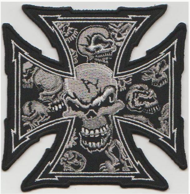 Iron Cross Skull stoffen opstrijk patch embleem #11, Envoi, Neuf