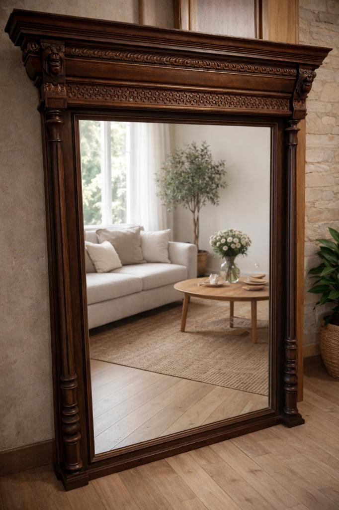 Grand mirroir en bois sculpté, Enlèvement