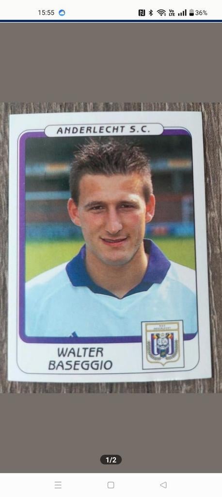 Football 2002 panini nr: 39 Walter Baseggio Anderlecht S.C, Enlèvement ou Envoi