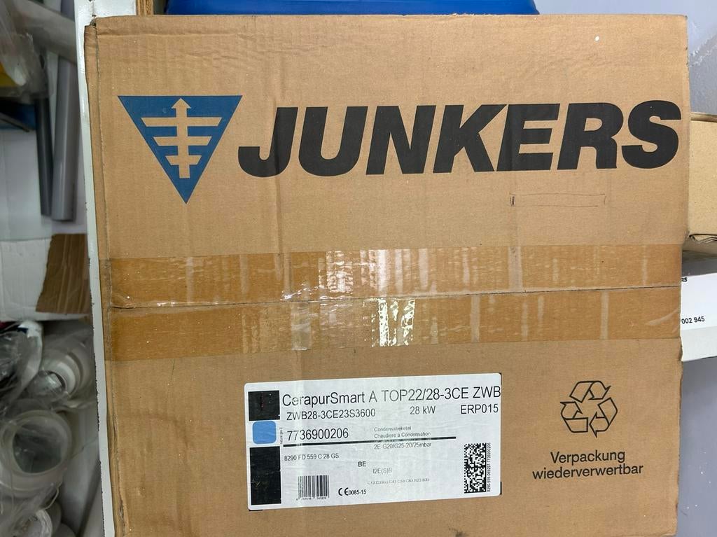 Nieuwe Junkers condensatie ketel 28kw, Bricolage & Construction, Enlèvement, Neuf, Gaz naturel, Boiler