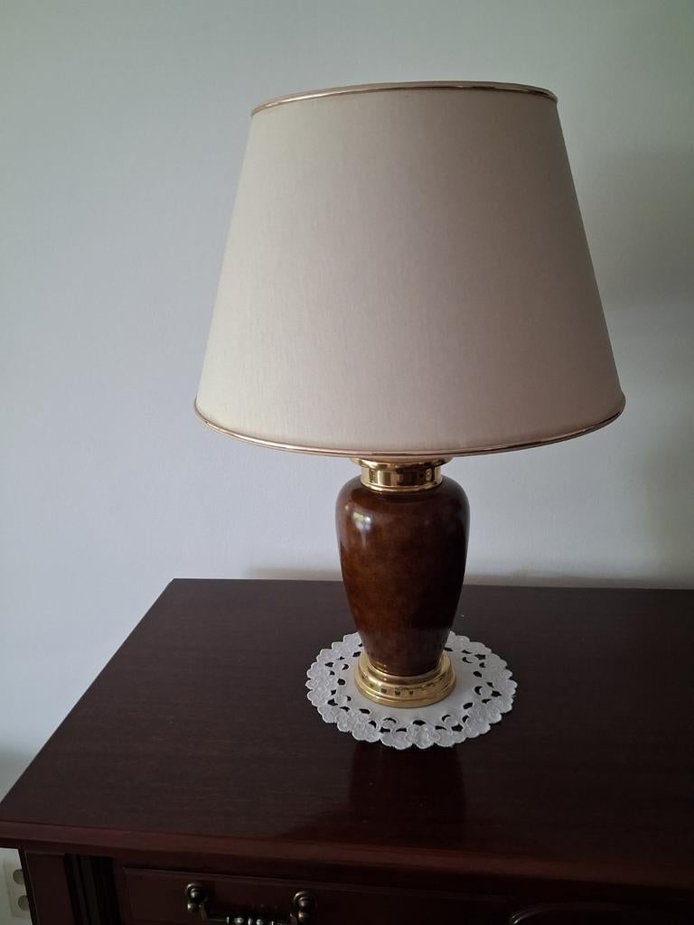 Tafellamp 2 stuks voet in leder., Ophalen, Zo goed als nieuw, Overige materialen, Klassiek, modern