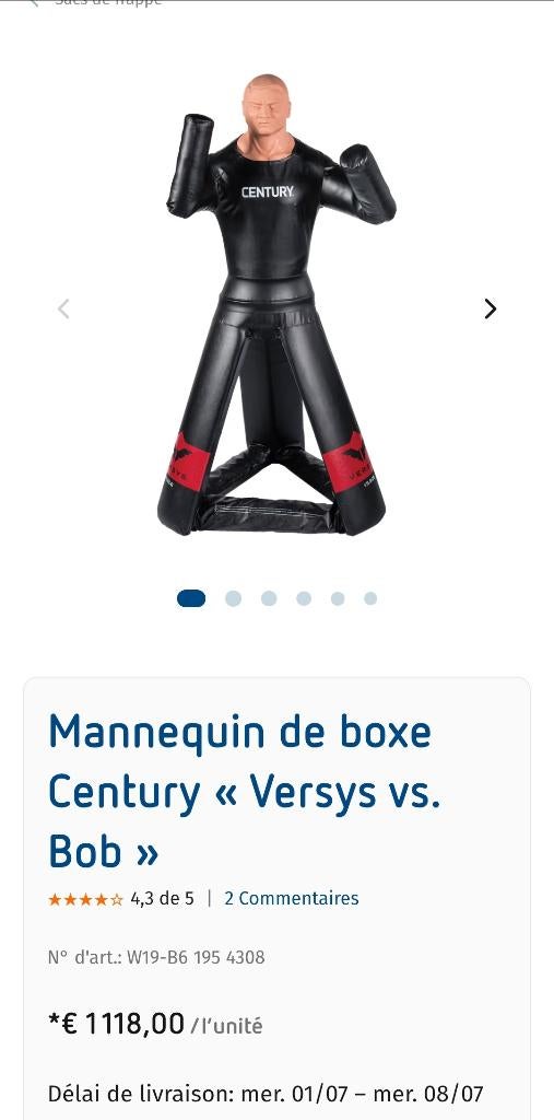 Bob de frappe casi neuf, Sport en Fitness, Vechtsporten en Zelfverdediging, Ophalen, Zo goed als nieuw, Overige