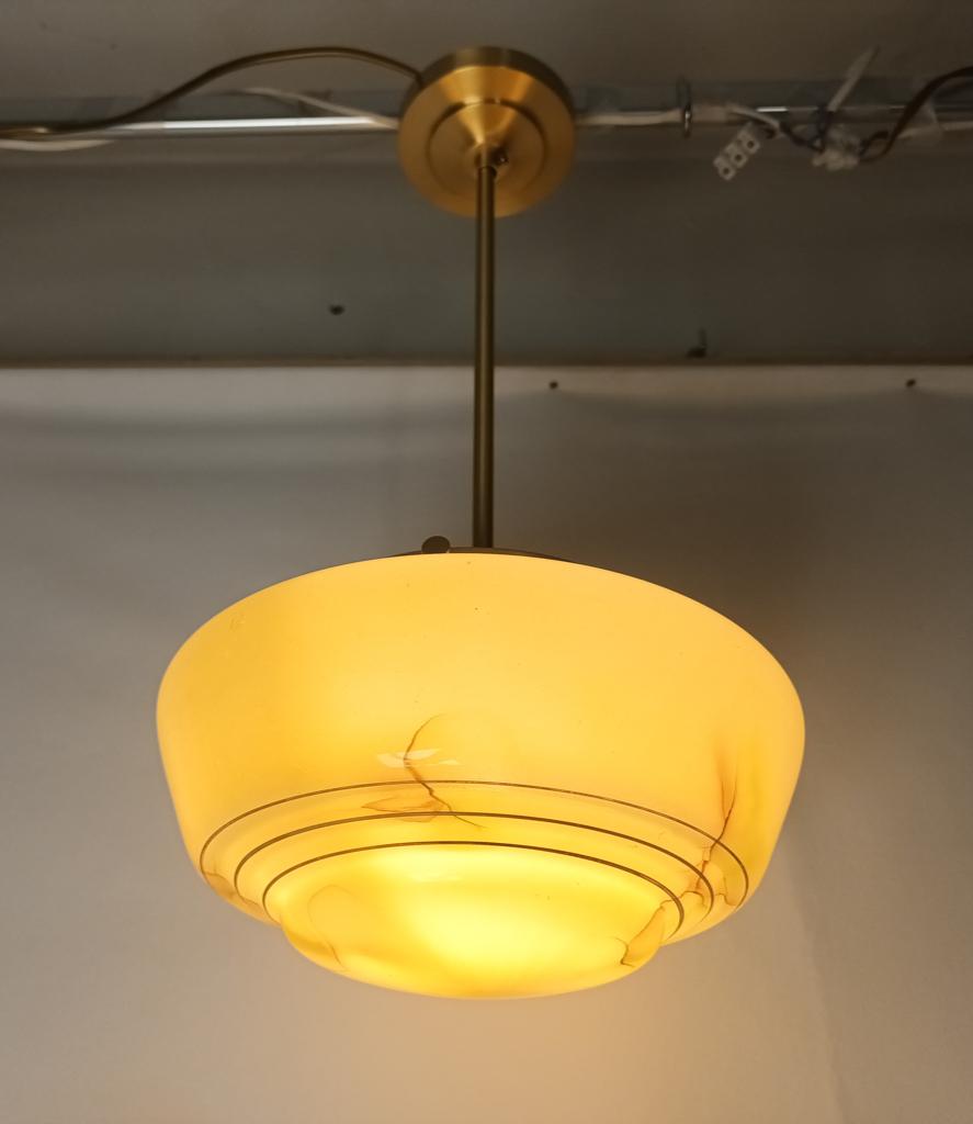 Lamp gemarmerd opaline jaren '40-'50, Ophalen of Verzenden