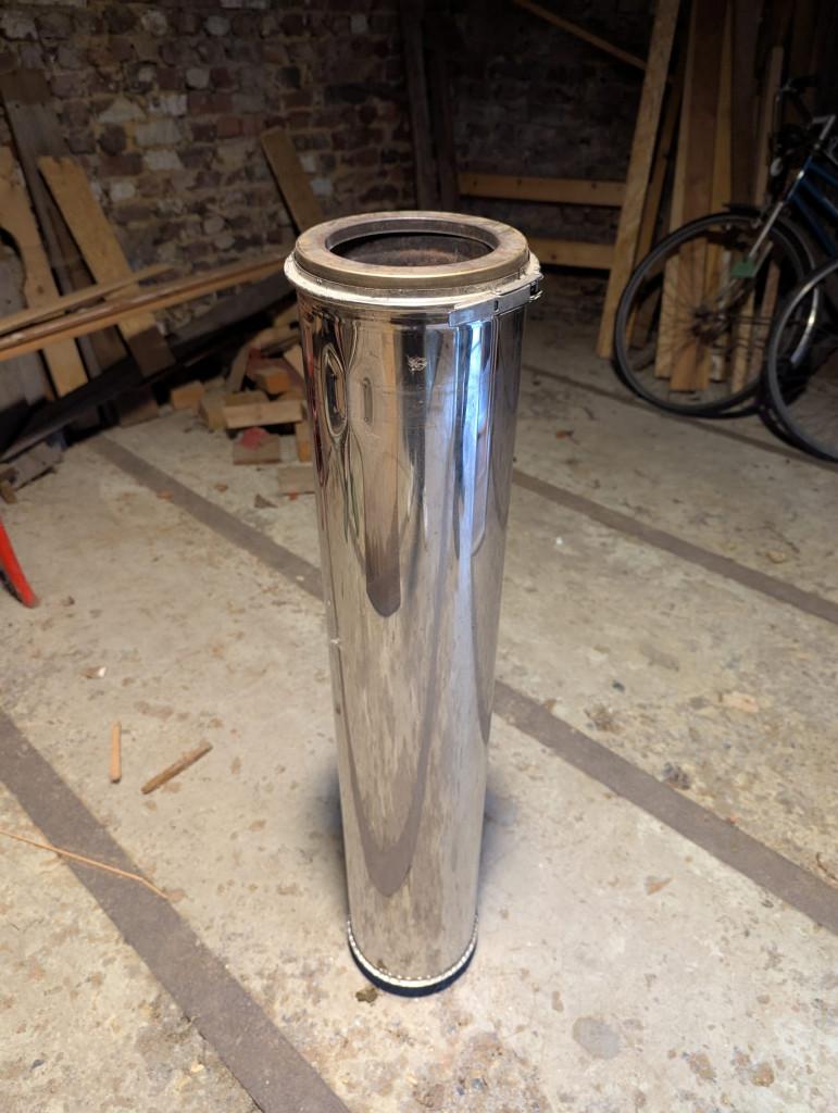 Dubbelwandige rookkanalen/kachelbuizen 130/180 1m, Doe-het-zelf en Bouw, Ophalen, Gebruikt, Kachel