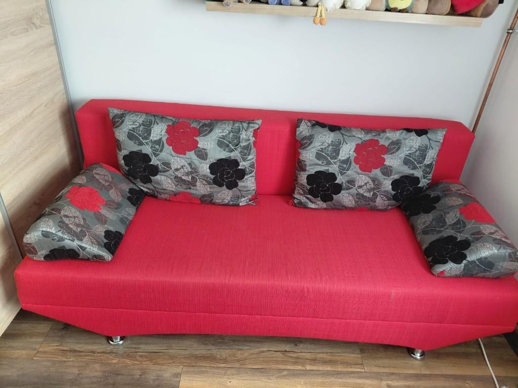 rode uitrekbare zetel, Huis en Inrichting, Ophalen, Kunststof, Gebruikt, Minder dan 75 cm