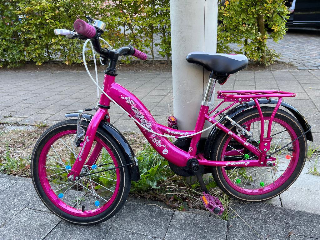 Meisjesfiets 16 inch, Fietsen en Brommers, Fietsen | Meisjes, Ophalen, Zo goed als nieuw, 16 inch, Mickeybike