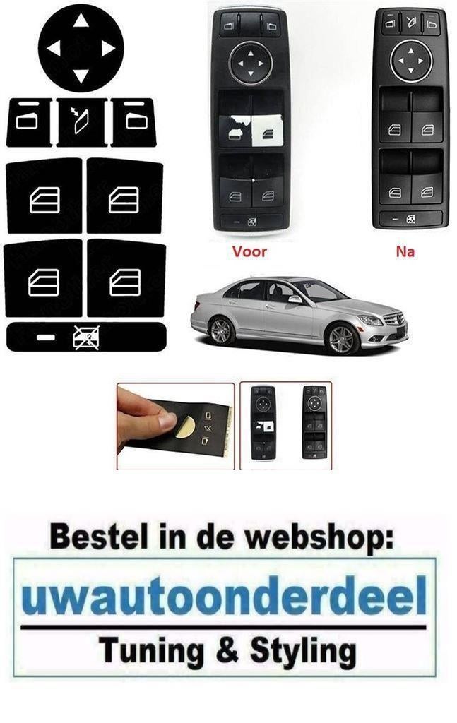 Raam Schakelaar Interieur knoppen reparatie Sticker MB C Kla, Envoi