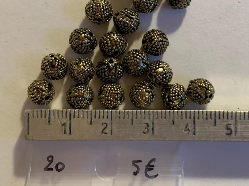 20 metalen bolletjes kralen, Enlèvement ou Envoi, Neuf, Perle