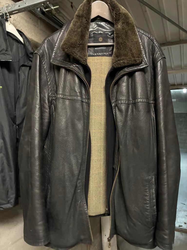 Lederen heren jas M56, Kleding | Heren, Ophalen of Verzenden, Gedragen, Maat 56/58 (XL), Bruin