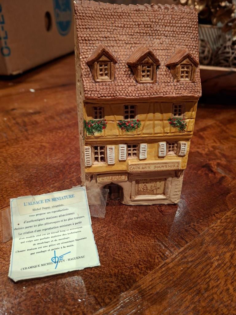 Prachtig Miniatuur Elzasser Vakwerkhuis - Michel Dupuy (Kera, Ophalen of Verzenden