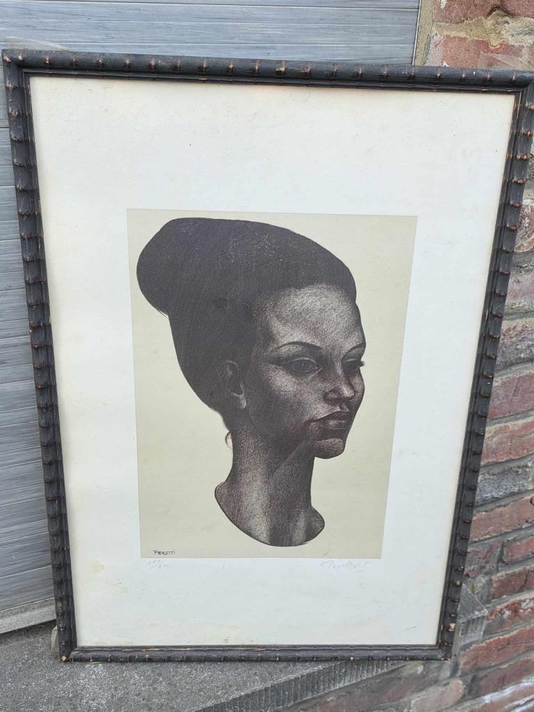 lithographie portrait de femme signe calisto peretti, Enlèvement ou Envoi