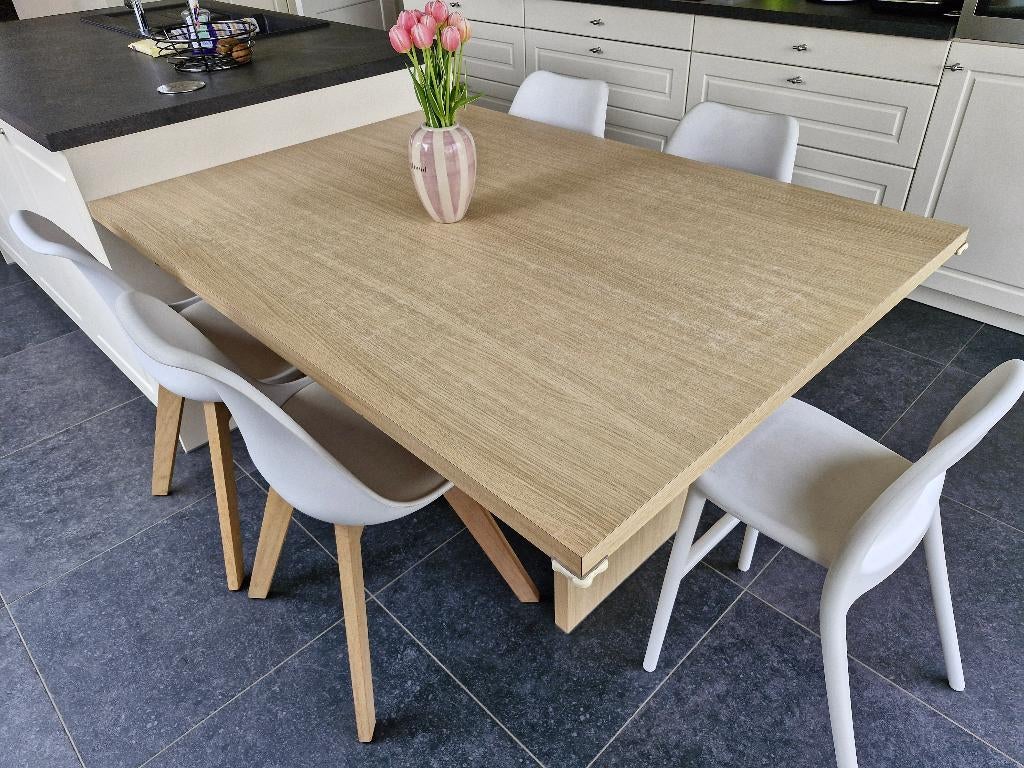 Eettafel, Huis en Inrichting, Tafels | Eettafels, Ophalen, Gebruikt, 100 tot 150 cm, Vijf personen of meer
