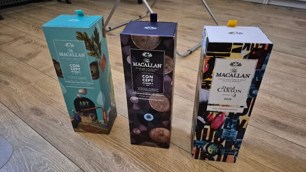 Macallan Concept Edition Number 1, 2 & 3 (full set), Verzamelen, Ophalen of Verzenden, Zo goed als nieuw, Overige gebieden, Overige typen