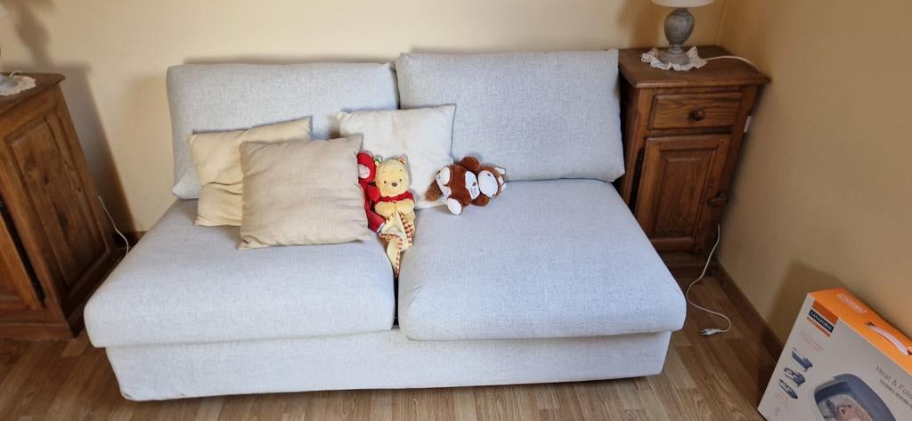 Canapé convertible, Maison & Meubles, Chambre à coucher | Canapés-lits, Gris, Comme neuf, Enlèvement, 200 cm