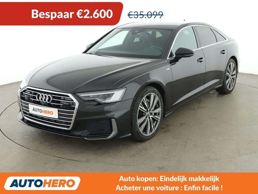 Audi A6 45 TDI Mild-Hybrid quattro S-Line (bj 2018), Auto's, Automaat, 4 deurs, Gebruikt, Leder