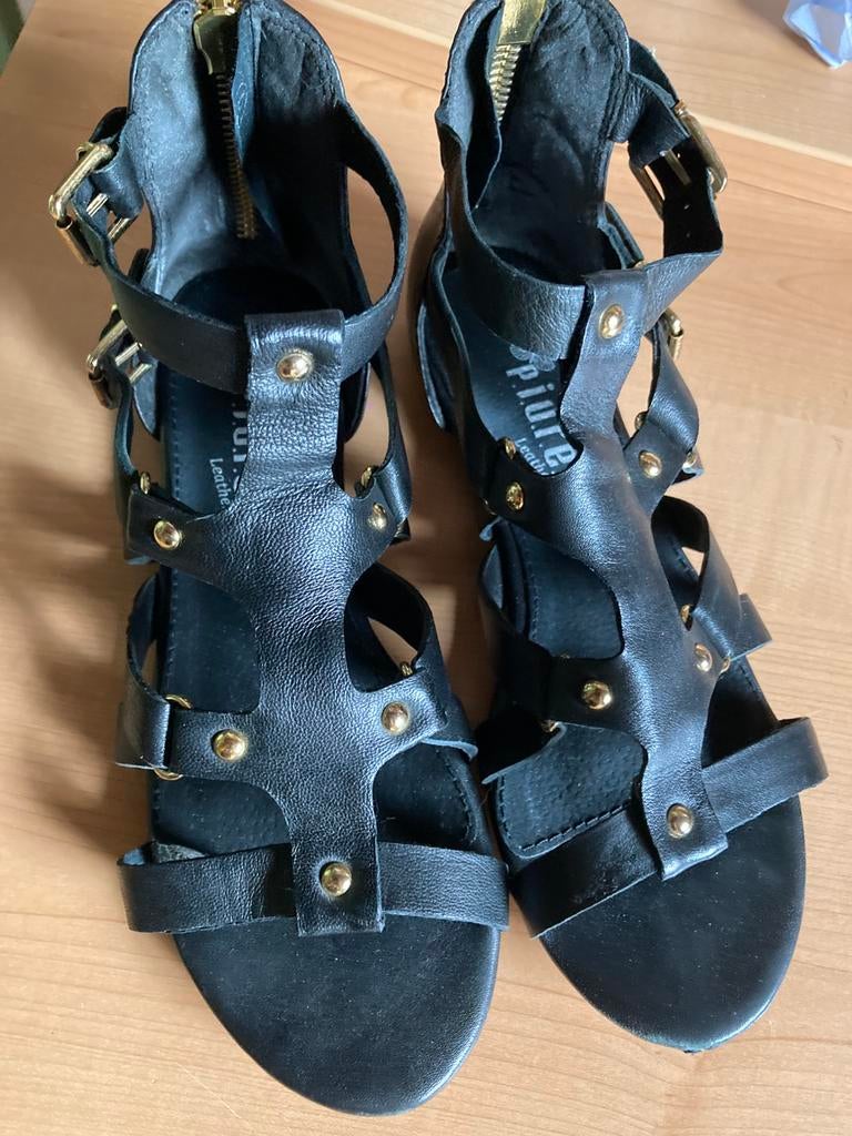 Sandales Piure 37, Porté, Envoi, Noir, Sandales et Mûles