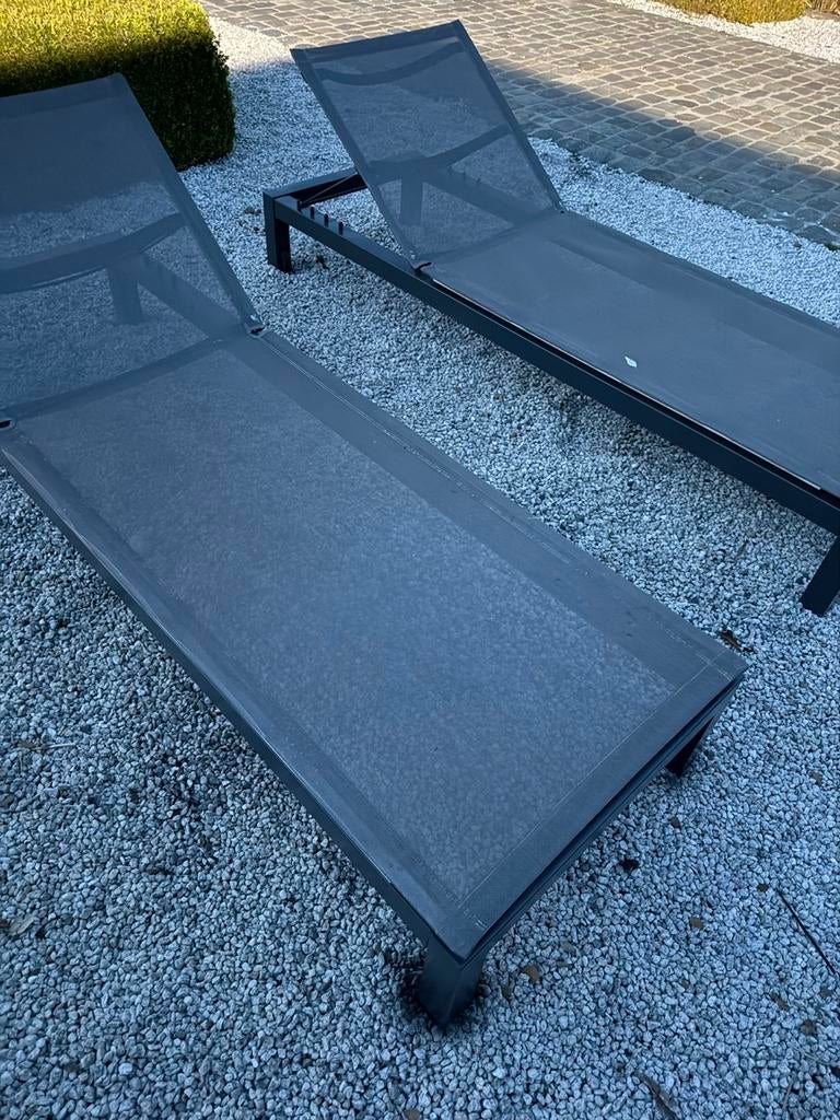 Ligzetels RVS 2 stuks, Jardin & Terrasse, Chaises de jardin, Enlèvement, Inox
