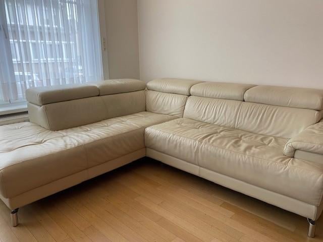 Lederen hoekzetel, Maison & Meubles, Canapés | Coins salons complets, Utilisé, Cuir, Enlèvement